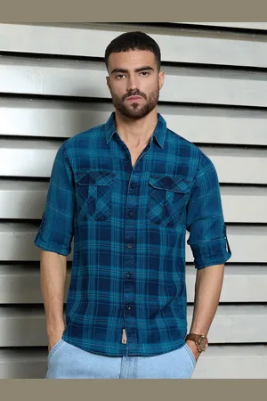 High Star Men Checked Regular Fit Pure Cotton Casual Shirt