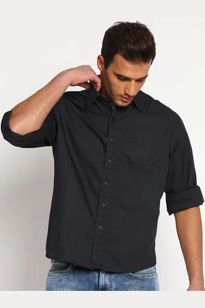 Wrangler Men Black Classic Casual Shirt