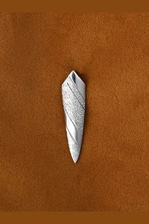 CLARA Men 925 Sterling Silver Rhodium-Plated Shield Pendant
