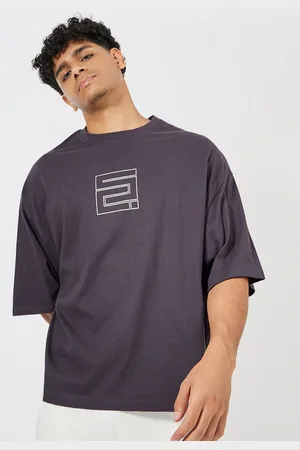 Styli Men Graphic Printed Compact Jersey Boxy Fit T-shirt