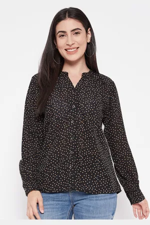 BAESD Women Classic Polka Dot Opaque Printed Casual Shirt