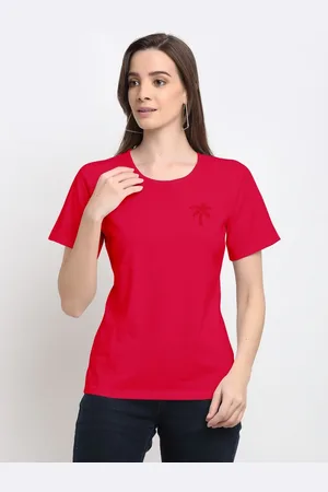 BRINN Women Solid Round Neck Cotton T-shirt