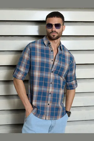 High Star Men Checked Regular Fit Pure Cotton Casual Shirt