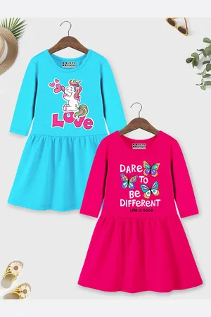HERE&NOW Girls Pack of 2 Printed Fit & Flare Dress