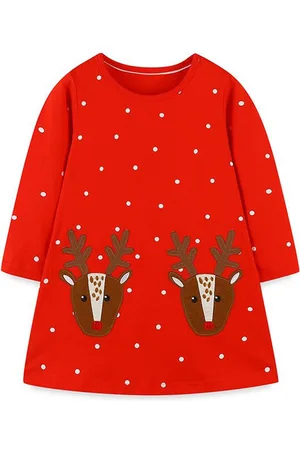 Stylecast Girls Polka Dots Round Neck Long Sleeves A-Line Dress