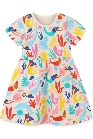 Stylecast Girls Printed Short Sleeves Fit and Flare Dress