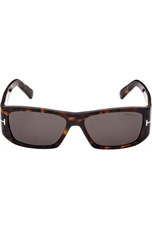 Tom Ford Unisex Rectangle Sunglasses with UV Protected Lens FT0986 56 52A