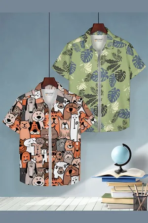 HELLCAT Boys Floral Opaque Printed Casual Shirt