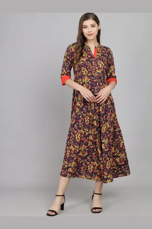 Anouk Floral Print Liva A-Line Midi Dress