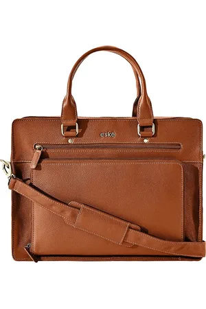 Eske Maik Leather Textured Upto 15inch Laptop Messenger Briefcase Bag