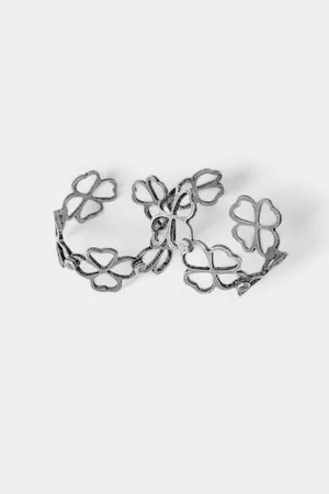 GoldNera 925 Sterling Silver Flower Design Toe Rings