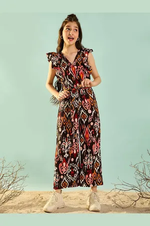Cherry & Jerry Girls Printed Ruffled Sleeve Waist Tie-Up Basic Jumpsuit
