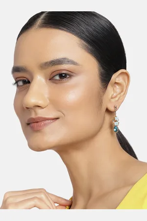 ESTELE Women Rose Gold & Blue Contemporary Drop Earrings