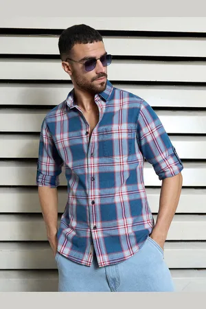 High Star Men Checked Regular Fit Pure Cotton Casual Shirt