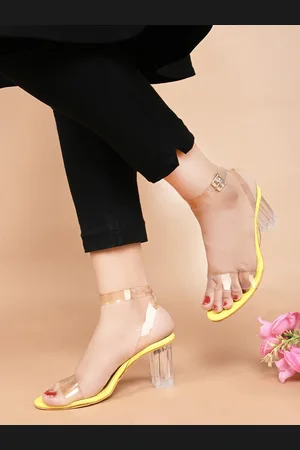JM Looks Open Toe Block Heels