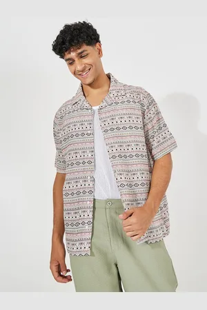 Styli Men Multi Tribal Print Resort Collar Relaxed Fit Shirt