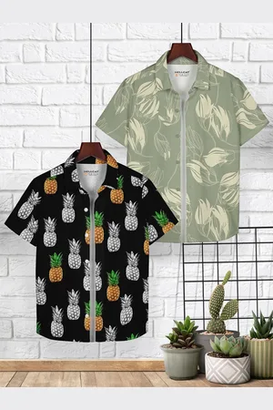 HELLCAT Boys Pack of 2 Floral Opaque Checked Casual Shirt