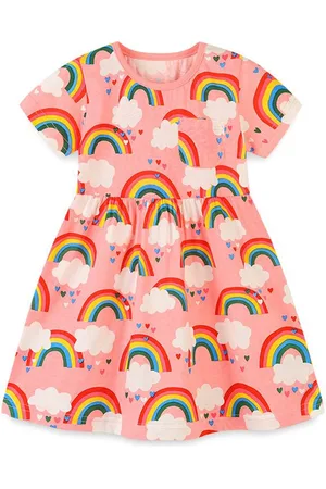 Stylecast Girls Printed Short Sleeves Cotton A-Line Dress