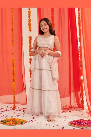 pspeaches Girls Printed Ready to Wear Lehenga Choli