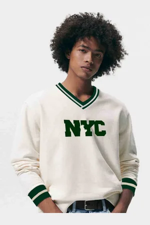 clafoutis Men Varsity Printed V-Neck T-shirt