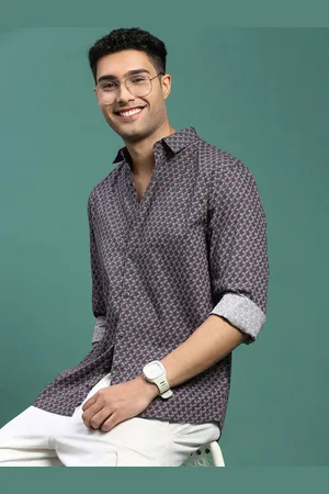 SHOWOFF Men Standard Slim Fit Floral Printed Spread Collar Casual Shirt