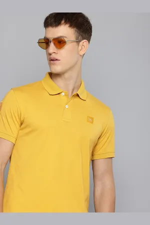 Flying Machine Men Solid Polo Collar Cotton T-shirt