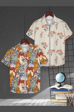 HELLCAT Boys Floral Opaque Printed Casual Shirt