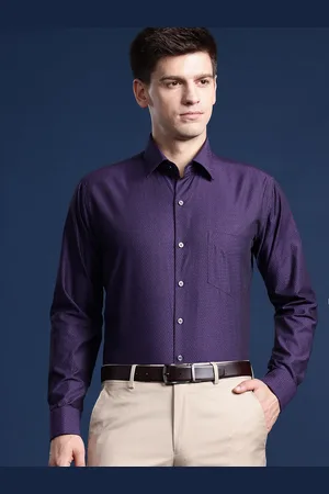 HANCOCK Men Self Design French Cuff Pure Cotton Slim Fit Formal Shirt