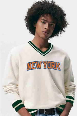 clafoutis Men Varsity Printed V-Neck T-shirt