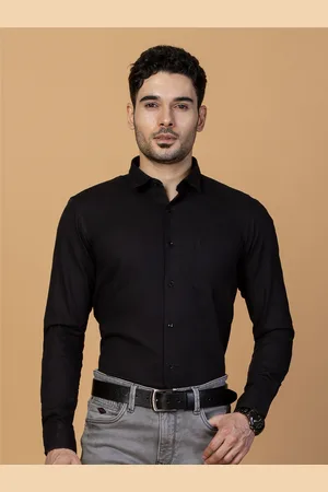 Berkshire Men Comfort Spread Collar Solid Cotton Slim Fit Formal Shirt