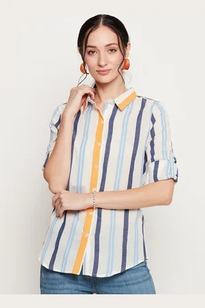 BAESD Women Classic Opaque Striped Casual Shirt