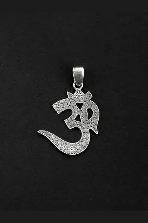 Exotic India Hindu Symbol Om Sterling Silver Pendant