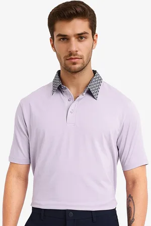 RARE RABBIT Men Solid Polo Collar Cotton T-Shirt