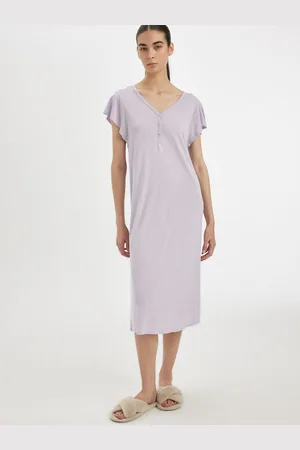 DeFacto Women V-Neck Flutter Sleeves A-Line Midi Dress