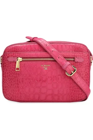 Da Milano Animal Textured Leather Structured Sling Bag