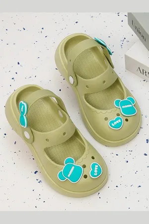 Yellow bee Girls Rubber Clogs