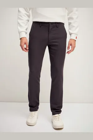 The Bear House Men Solid 4 Way Stretch Slim Fit Formal Trouser