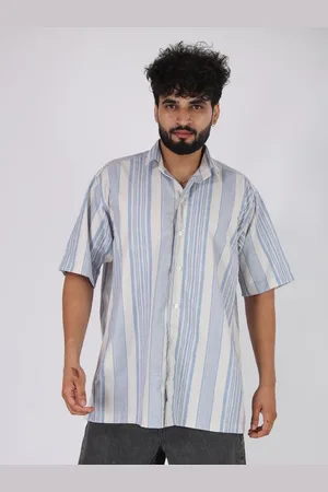 Brown brothers Relaxed Multi Striped Spread Collar Short Sleeves Casual Shirt