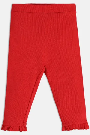 MINI KLUB Girls Ankle-Length Frilled Hem Leggings