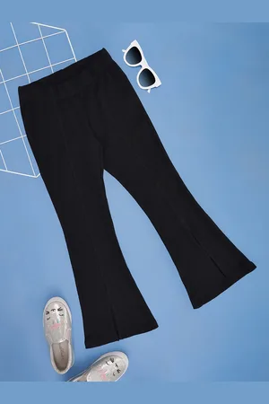 Pantaloons Girls Textured Self Design Mid-Rise Casual Trousers