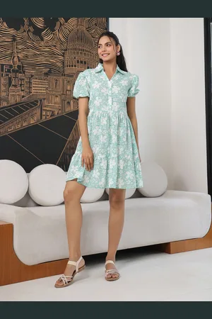 JISORA Women Floral Print A-Line Dress
