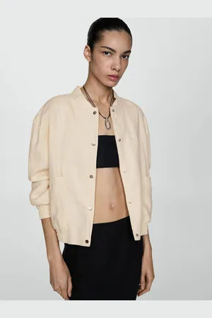 MANGO Women Linen Tailored Jacket