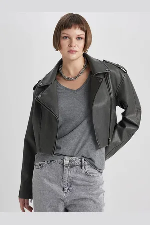 DeFacto Women Crop Biker Jacket