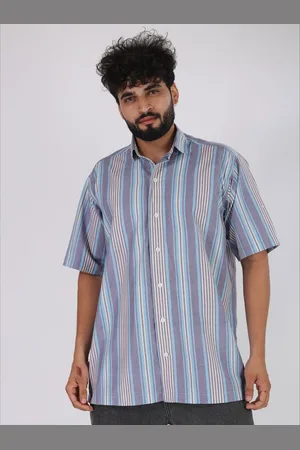 Brown brothers Relaxed Multi Stripes Spread Collar Oversized Casual Shirt