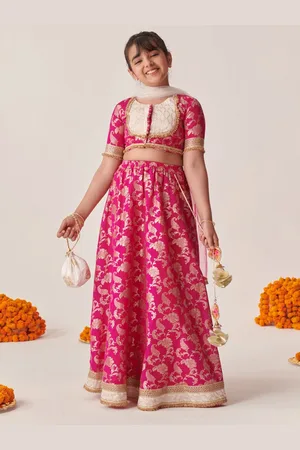 pspeaches Girls Printed Ready to Wear Lehenga & Blouse With Dupatta