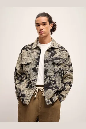 The Bear House Men Printed Spread Collar Jacket