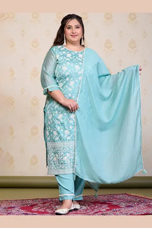 DesiNoor Floral Embroidered Straight Kurta With Trouser &Dupatta
