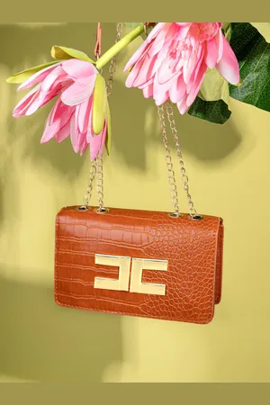 Styli Women Brown Textured Embellished Sling Bag