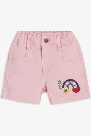 Ed-a-Mamma Girls Graphic Printed Mid-Rise Denim Shorts