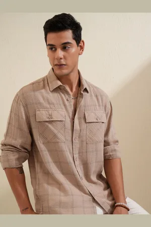 LocoMotive Men Checked Pocket Detailing Relaxed Fit Casual Shirt